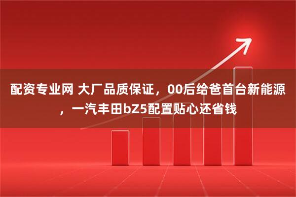 配资专业网 大厂品质保证，00后给爸首台新能源，一汽丰田bZ5配置贴心还省钱